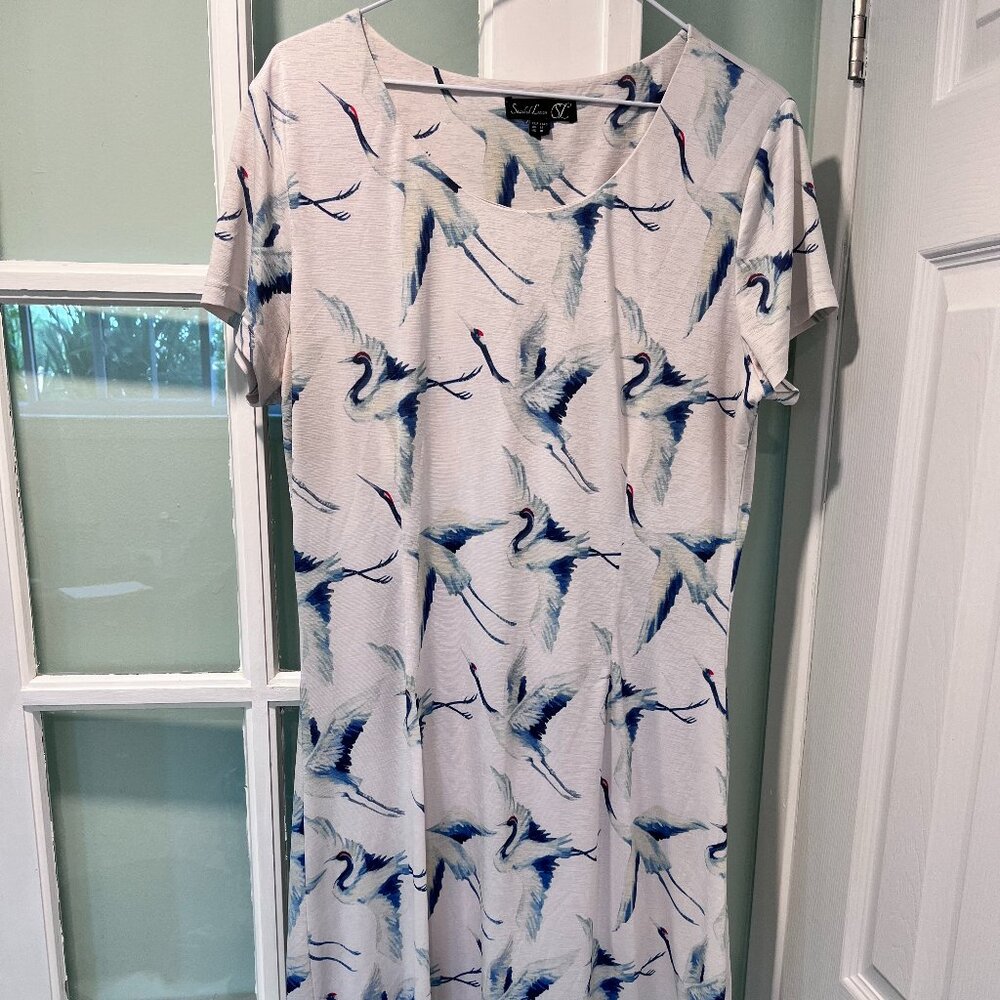 Smashed Lemon Crane Print Dress